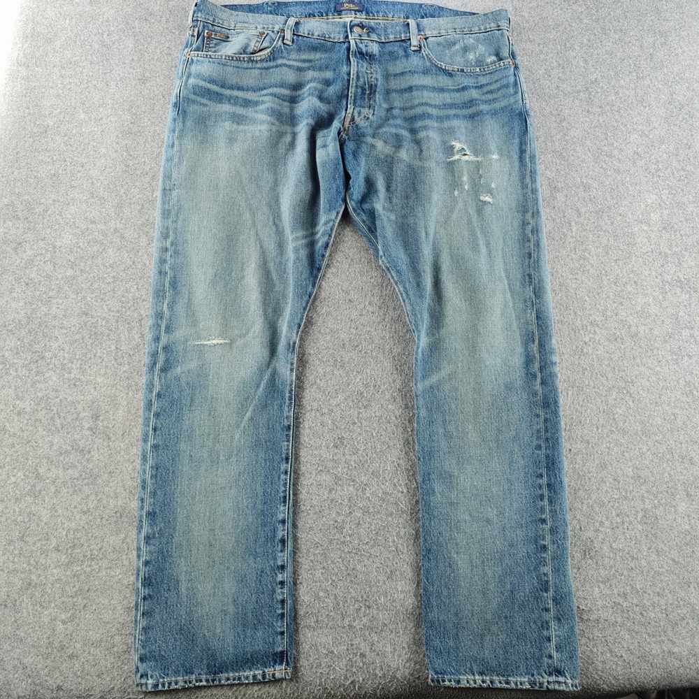 Polo Ralph Lauren Sullivan Slim Jeans Mens 40x32 Blue Distressed Denim Pants